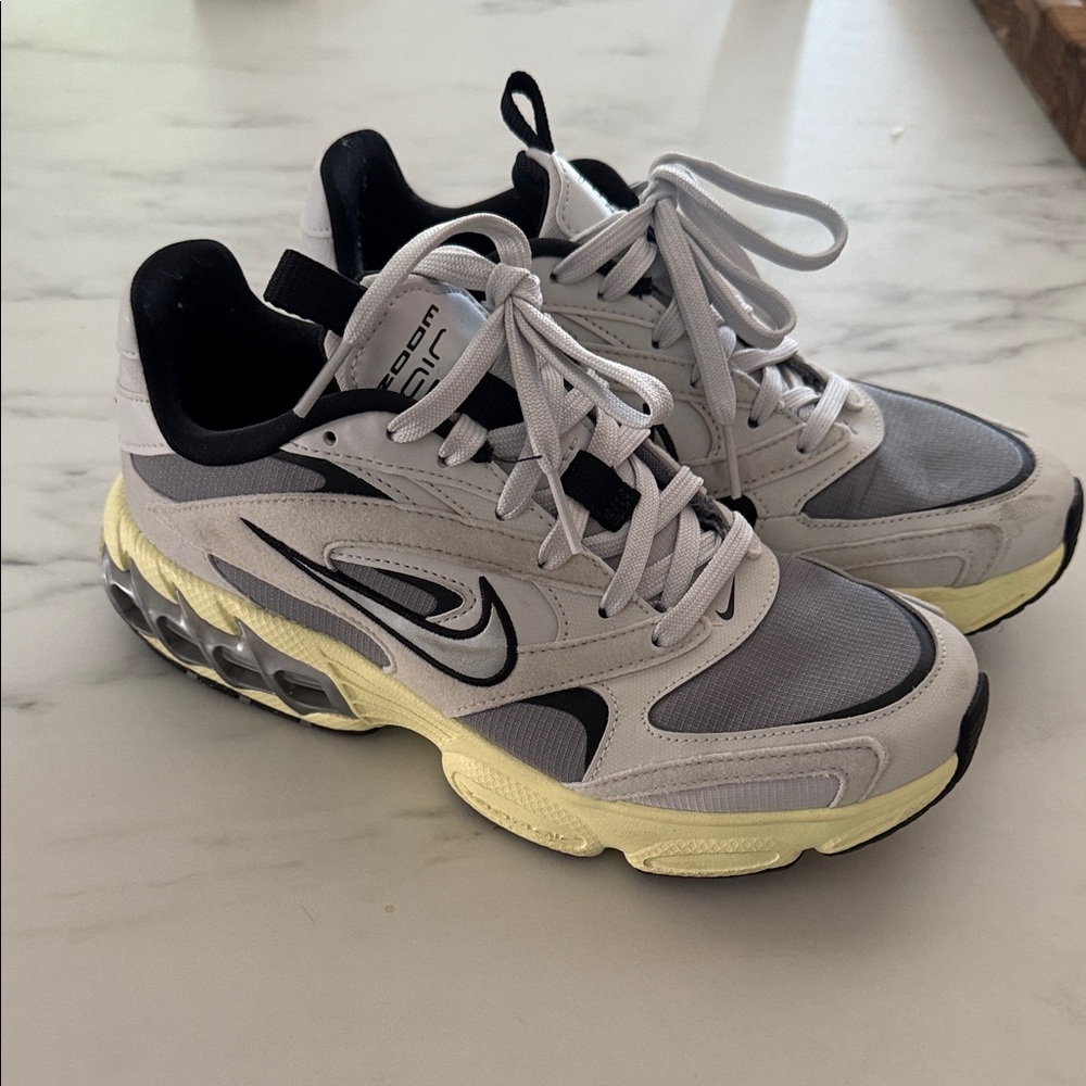 Nike Zoom Air Sneakers in Gray and Black with Yellow Highlights